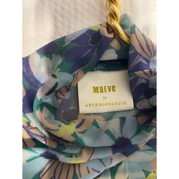 Maeve by anthropology long sleeve sheer top with collar size XS - Picture 4 of 5